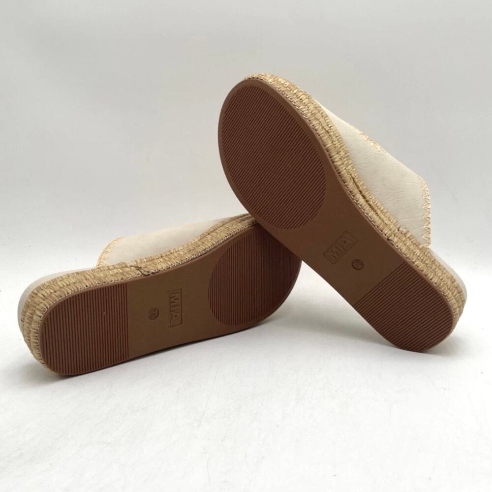 MIA Womens Mieko Platform Double Buckle Slide Sandal Seashell Cream Size 7.5 NEW - Picture 12 of 15